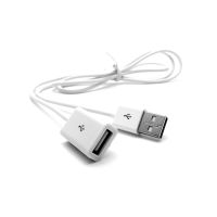 White PVC Metal USB 2.0 Male to Female Extension Adapter Cable Cord 1m 3Ft