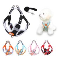 Dog Adjustable Harness and Leash Set for Small Medium Reflective Doggy Cat Vest Chest Strap Pet Lead Walking Running Supplies Leashes