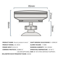 ZigBee 3.0 Wifi มนุษย์การปรากฏตัวเซ็นเซอร์ปลุก MMwave ตรวจจับการเคลื่อนไหวสมาร์ทเสียงแสงตรวจจับปลุกสำหรับการรักษาความปลอดภัยภายในบ้าน