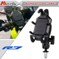 ที่วางโทรศัพท์ R7 YZF R7 GPS แท่นวางเครื่องนำทาง USB ตัวยึดโทรศัพท์มือถือเคลื่อนที่สำหรับ YAMAHA YZF R7 2021 2022 2023