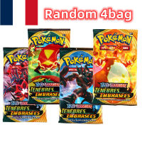 เวอร์ชั่นภาษาฝรั่งเศส Pokemon TCG: &amp; Shield Darkness Ablaze Booster การ์ดโปเกมอนสุ่ม4แพ็คแพ็คเกจเสริม