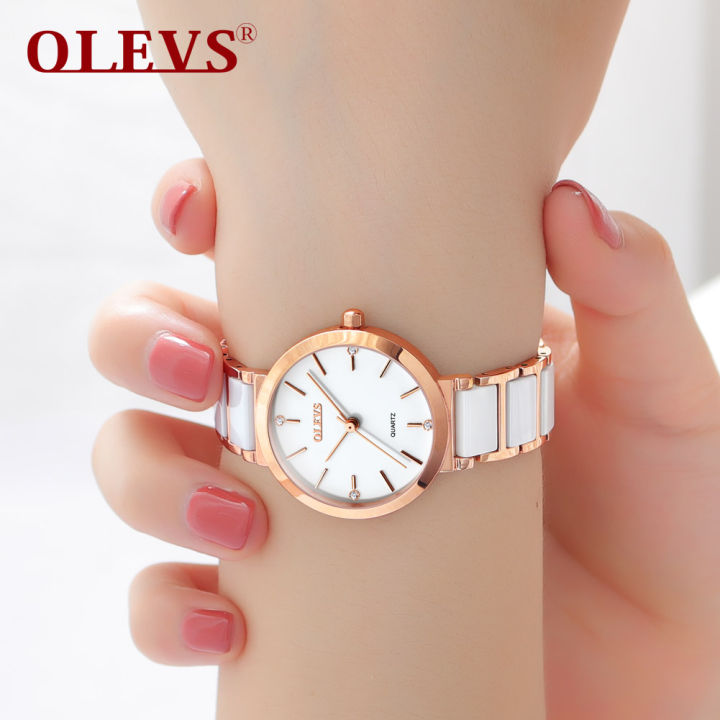 olevs-นาฬิกาสำหรับผู้หญิง-2023-ใหม่ขายเดิมกันน้ำสไตล์เกาหลีแฟชั่นนาฬิกาควอทซ์สบายๆสายสแตนเลสที่สวยหรู