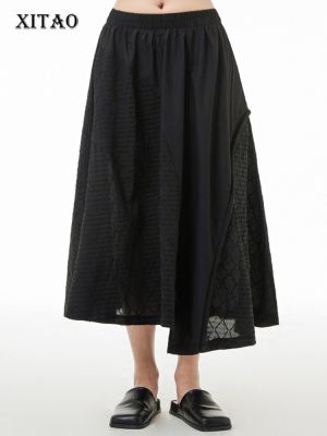 XITAO Skirt Black Casual Loose Fashion Women Irregular Skirt