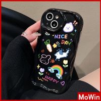 Mowin - เข้ากันได้สำหรับ เคสไอโฟน เคสไอโฟน11 เคส iphone 11เคสไอโฟน 3D ขอบโค้งคลื่นใสเคส TPU ถุงลมนิรภัยกันกระแทกเคสกล้องน่ารักกระต่ายสายรุ้งใช้ได้กับ iPhone 14 13 Pro max 12 Pro Max 11 xr xs max 7 8