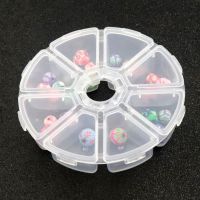 8 Grid Round Clear Storage Box Hard Plastic Cases Jewelry Beads Container Pills Box Small Objects Organizer DIY Accessories