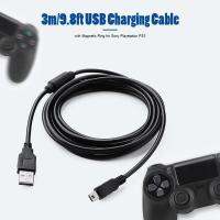 3เมตร/9.8ft สายชาร์จ USB พร้อมแหวนแม่เหล็กสำหรับ PS3 Wireless Controller USB Charger สำหรับ PS3อุปกรณ์เสริม