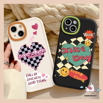 เคสโทรศัพท์มือถือ แบบนิ่ม ลายหมากรุก หน้ายิ้ม สําหรับ IPhone MAX 13 12 14 7 8 6 6s XR X XS 2020