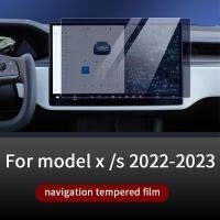 Navigation Tempered Film For Tesla Model X Model S 2022-2023 2024 Accessories Air Conditioning Control Screen Film