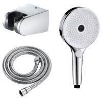 Bathroom Round ABS Hand Shower with Base and 1.5M Stainless Steel Hose Household Hand Shower Set