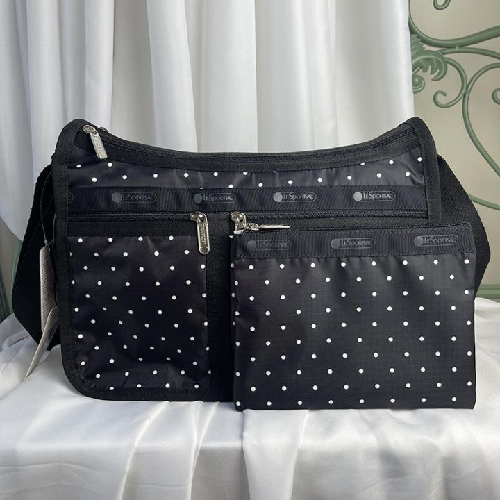 lesportsac-แฟชั่น-polka-dot-พิมพ์-messenger-กระเป๋าลำลองไหล่กระเป๋ากันน้ำผู้หญิงผ้ากระเป๋าขนาดใหญ่ความจุ-u181