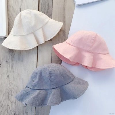 Girls Sun Hat Bonnet Fisherman Hat Solid Color Travel Sun Protection Summer Princess Sun Hat