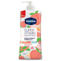 [Limited Deal] Free delivery จัดส่งฟรี Vaseline Brightening Peach and Prebiotic Serum 550ml. Cash on delivery เก็บเงินปลายทาง