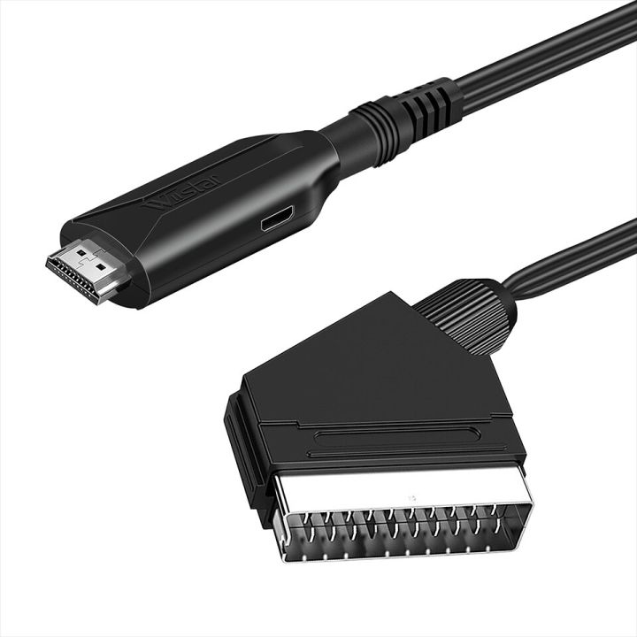 ตัวแปลงแปลง-hdmi-เป็น-scart-hd-1080p-hdmi-scart-ระบบเสียงระดับหรูพร้อมสายไฟ-dc-สำหรับ-ps4-dvd