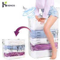 【LZ】✈☃  Konco 1/5 pacote sacos de armazenamento a vácuo organizador casa dobrável roupas organizador grande selo sacos comprimidos sem bombas necessárias