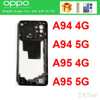 กรอบฝาครอบกลางเคสสำหรับ OPPO A94 A95 4G 5G กรอบกลางพร้อมปุ่มด้านข้างที่จับกล้องรูปตัวยูเลนส์