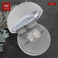 MT แหวนเงินแท้ เส้นโค้ง ฉลุลาย ไซส์: 51, 54 Solid 925 Sterling Silver Ring (sr261) MT Jewelry มณีธารา