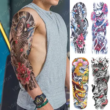 REALISTIC TEMPORARY TATTOO SLEEVE, DRAGON, CHINESE, ORIENTAL, ARM, MENS,  WOMENS