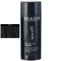 Beaver Keratin Hair Building Fiber 28g ผงโรยเคราติน ทำให้ผมดูดกดำหนาขึ้นอย่างเป็นธรรมชาติ Black สีดำ