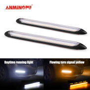 Anmingpu 1 Cặp Đèn Led chạy ban ngày phổ biến đèn báo rẽ màu vàng sáng