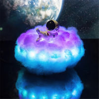 WAKYME LED Night Light Colorful Clouds Astronaut Lamp 3D Rainbow Effect Bedroom Decoration Remote Control Nightlight Kids Gift