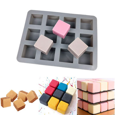 12 Grids Mold 12 Grids Mold Square Cake Mold Cake Mold DIY Dessert Chocolate Mold Jelly Mold Ice Cube Mold Silicone Mold Non-Stick Mold Kitchen Baking Mold