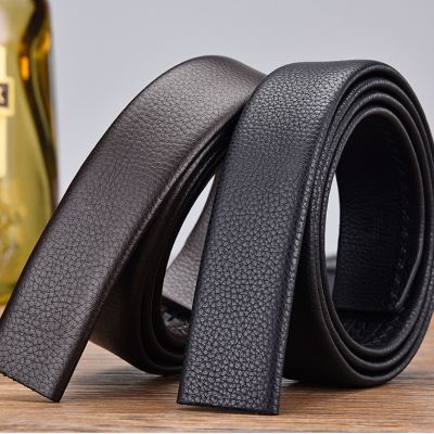 New Men High Quality Male Strap Genuine Waistband Mens No Buckle Belt 3.5cm Designer Belts Men Cowskin Waist Belt