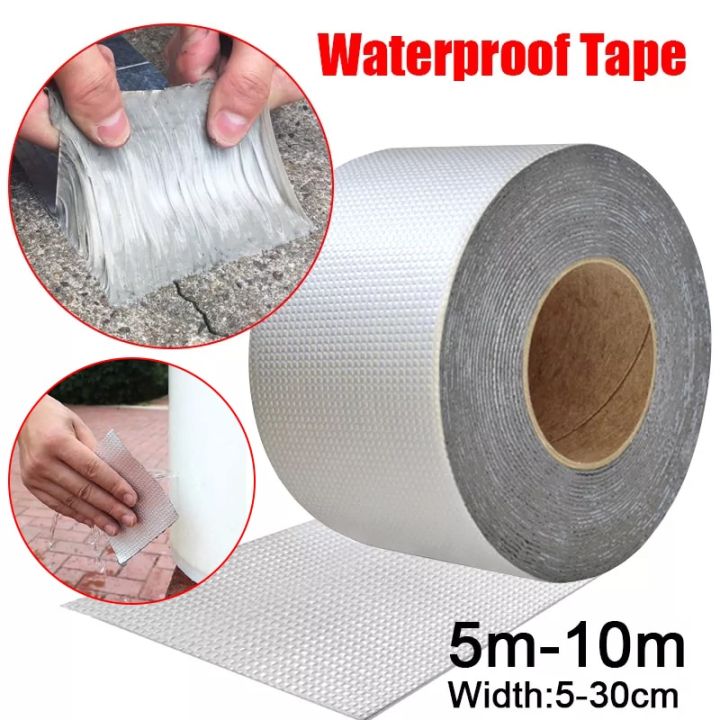 high-temperature-resistance-waterproof-tape-aluminum-foil-thicken-butyl-tape-wall-crack-roof-duct-repair-adhesive-tape-5-10m-adhesives-tape