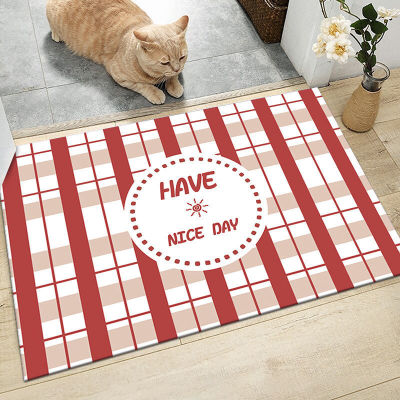 Entrance Door Mat Christmas Decoration Outdoor Children Room Floor Checkered Rug Carpet Doormat Welcome 2022