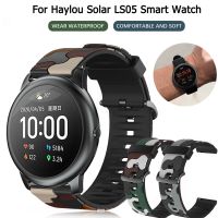 22mm pasek haylau bransoletka kamuflaż Xiaomi haylau solar ls05 silikonowy zegarek zespół dla Xiaomi Huami Amazfit GTR 47mm nadgarstek