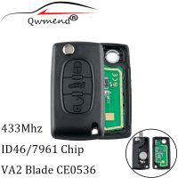 【▤】 Auto City (JAS) 3ปุ่ม Remote Key VA2 433MHz Transponder PCF7961ชิปสำหรับ Peugeot 207 208 307 308 407 507 607รถ Key CE0536ถาม