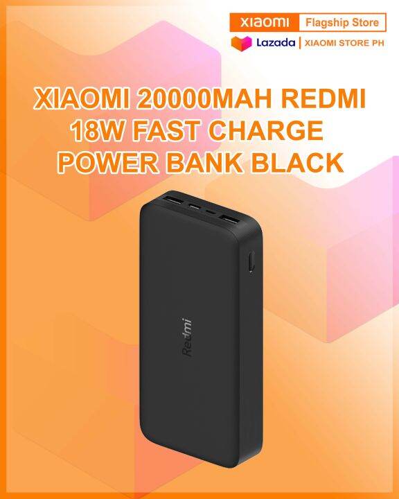 Xiaomi Redmi 20000mah 18w Fast Charge Power Bank Black Lazada Ph 3543