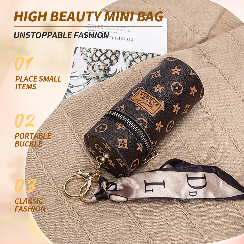 Fashion Brand Design Lipstick Bag Key Chain Satin Bowknot