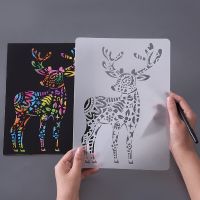 A4 Animal Hollow Stencils Spray/hand Painting Template Scratch Painting DIY Scrapbooking Journal Decoration Kids Toy Note Books Pads
