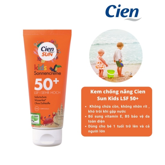 Nội địa đức kem chống nắng dành cho bé từ 2 tuổi spf 50+ cien sun kids - ảnh sản phẩm 1