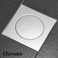 Pop Up Foot Floor Drain Brass Chrome Anti-odor Bath Drains Push Down Deodorization Square Matte Shower Room Cover Plug 10 * 10cm