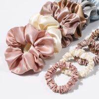 100% Pure Mulberry Silk Scrunchies Silk Hair Tie Bands 1-3.5CM Simple Pure Color Retro Rope Hair Accessories For Women Girls Hair Accessories