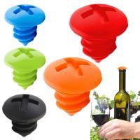 Wine Plugs Bottles 5pcs/set Screw-Shaped Silicone Plug Stoppers Accessories Gadgets