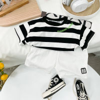 IENENS Summer Baby Boy Clothing Sets 0-4 Years Children Outfits 2PCS Kids Short Sleeves Striped T-shirt + Shorts Fashion Casual Clothes Suits