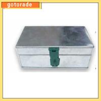 GOTORADE โลหะสำหรับตกแต่ง สี่เหลี่ยมผืนผ้าทรงสี่เหลี่ยม เงินสีเงิน กล่องเก็บของสำหรับเก็บ ปลอดภัยและปลอดภัย กล่องเอกสารกันไฟ บ้านในบ้าน