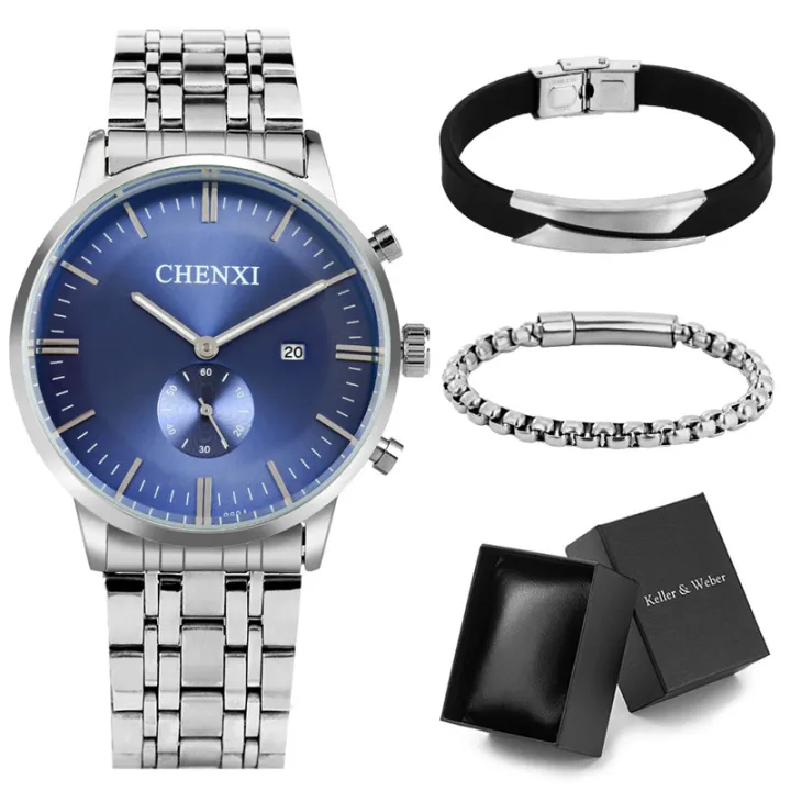 AIKEN Unique Men's Watch Bracelet Set Fashion Jewelry Simple Date