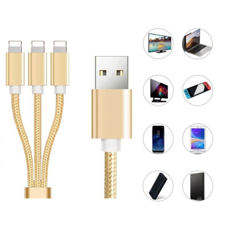 usb-หลายตัวสายเคเบิ้ลไนล่อนถักโทรศัพท์สายชาร์จสำหรับสายชาร์จ3ใน1