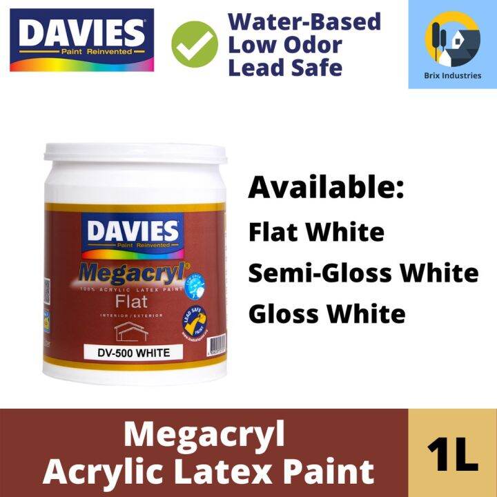 cryl Latex Paint 1 Liter Flat / SemiGloss / Gloss Latex White