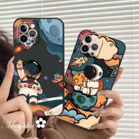 Mrhaha เคส TPU ขอบตรงสำหรับ Redmi 12C A1 Plus 9A 9C 9 10 10C 12C Note 8 9 10 11 12 Pro + Poco F4 F3 X3 NFC Pro Xiaomi 10 11Lite 11 11T 12 13 Pro เคสป้องกันด้านหลังลายเคสโทรศัพท์น่ารักการ์ตูนนักบินอวกาศแฟชั่นพร้อมส่ง