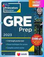 หนังสืออังกฤษใหม่ Princeton Review GRE Prep, 2023 : 5 Practice Tests + Review &amp; Techniques + Online Features [Paperback]