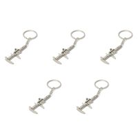 5X Useful Mini Vernier Caliper Tool Pendant Slider Slides Keyring Key Chain 10CM