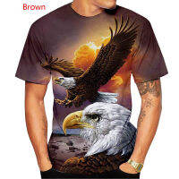 แฟชั่นฤดูร้อน3D Eagle เสื้อยืดพิมพ์ลาย Unisex ตลกเต็มรูปแบบพิมพ์ O-Neck Tshirt Casual สั้นแขนเสื้อพลัสขนาด