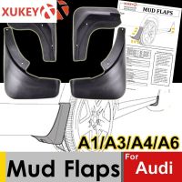 บังโคลนรถยนต์ XUKEY ของแท้สำหรับ Audi A3 A4 A6 (8E 8P B6 B7 C6) แผ่นกันโคลนล้อรถยนต์อุปกรณ์เสริมรถยนต์บังโคลนกันแดดบังโคลน