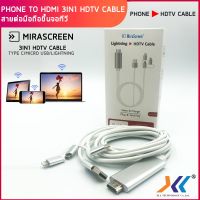 ถูก++ Phone to HDMI 3in1 Type-C, Micro USB, Lightning to HDTV สายต่อมือถือขึ้นจอทีวี สายต่อภาพออกทีวี ของดี สายดิจิตอล สายHDMI สายทีวี สายสัญญาณทีวี