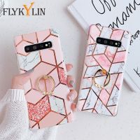 [On1ine 3C Digital} Flykinlin เคสหินอ่อนชุบสำหรับ Samsung Galaxy S20 FE S23อัลตร้า S21 S22บวก A52ฝาครอบ A53ดอกไม้ซิลิโคนโทรศัพท์