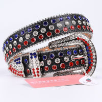 Leather Belt Men Punk Rhinestone Belts For Women Luxury nd Crystal Studded Waistband Diamond Belt For Jeans Cinto Masculino